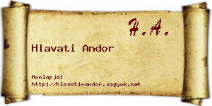 Hlavati Andor névjegykártya