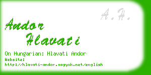 andor hlavati business card